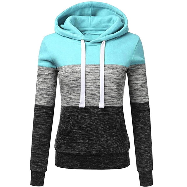 WEAIXIMIUNG Sweat à Capuche Décontracté pour Femmes Saint-Valentin Patchwork Blouse à Capuche Pull Tops