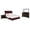 Wine Red/Dark Oak - 4-Piece, variant on Devon 4-piece Queen Bedroom Set Wine Red and Dark Oak