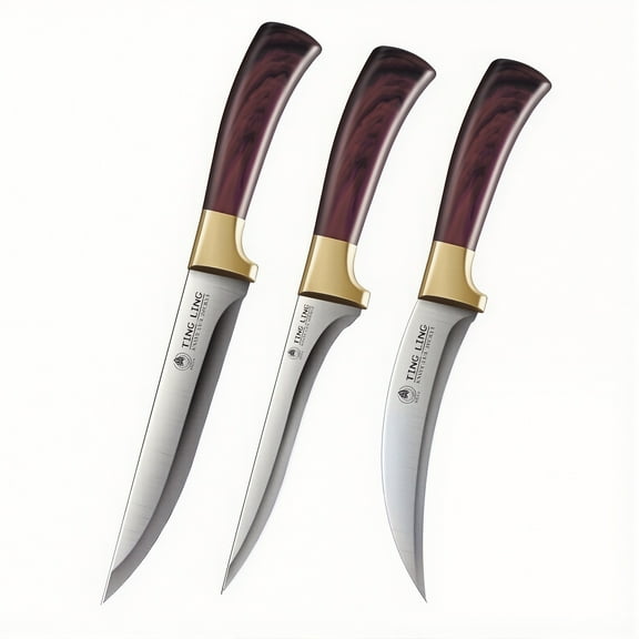 Boning Knives Butcher Knife Set of 3, Meat Carving knife Breaking Knife Boning Knife Hand Forged Very Sharp for Meat Cutting Home Kitchen Cooking BBQ Gifts for Men