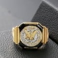 thumbnail image 4 of MayiaHey Gold Eagle Biker Ring, American Bald Eagle Ring for Men, Norse Viking Hawk Ring Eagle Hawk Jewelry, Rock Eagle Coin Ring Hip Hop Flying Eagle Ring Punk Eagle Totem Animal Ring, 4 of 7