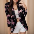 thumbnail image 4 of Vedolay Tops for Women Casual Women's Fashion Blazer Open Front Long Sleeve Office Bussiness Casual Jackets,Pink 3XL, 4 of 5