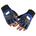 thumbnail image 3 of Guantes de ciclismo de medio dedo con almohadilla suave y malla transpirable para escalada en roca y ciclismo, color azul, talla única., 3 of 5
