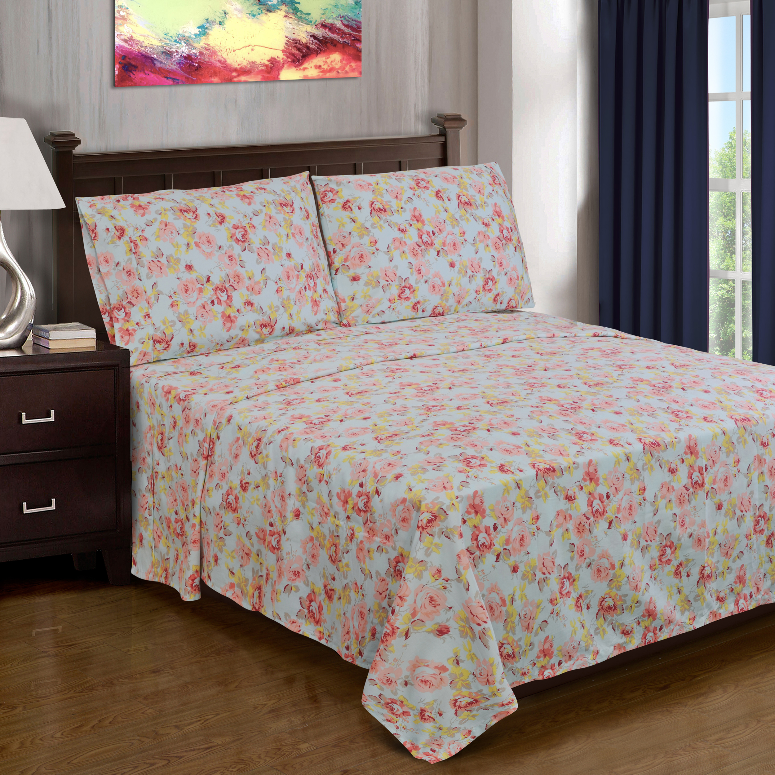 Superior 300 Thread Count Cotton Bellflower Sheet Set