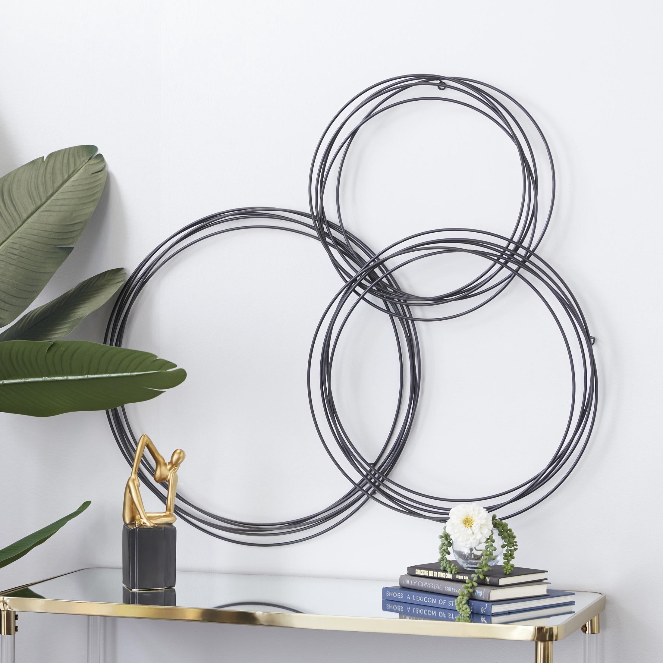 CosmoLiving by Cosmopolitan Black Metal Overlapping Ring Plate Wall Decor