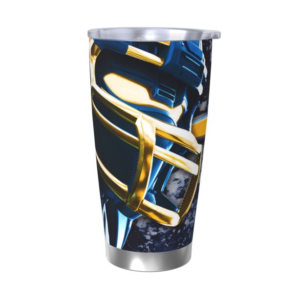 Taza térmica duradera de acero inoxidable 304 con tapa y pajita con temática del equipo de fútbol de los Chargers Taza térmica de acero inoxidable de 20 oz Taza para automóvil Adecuada para bebidas
