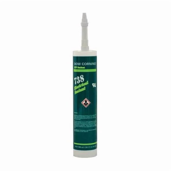 Dowsil Silicone Sealant, 10 oz, Cartridge, White, Silicone Base, 738 99180508