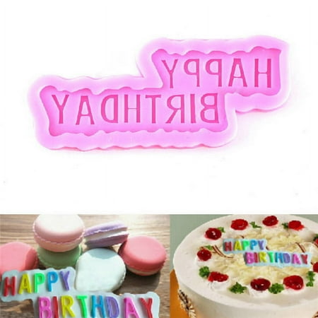 

Happy birthday fondant cake decorating silicone mold baking tools xmas decor