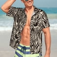 thumbnail image 5 of KLL Men's Hawaiian Shirt Short Sleeve Button Down Beach Shirts-Leopard And Zebra1, 5 of 5
