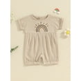 thumbnail image 2 of Suealasg Baby Boys Girls Clothes Short Sleeve Crew Neck Rainbow Print Jumpsuit 3M 6M 9M 12M Infant Boys Girls Summer Romper, 2 of 9