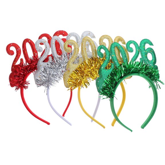 FOMIYES 4-Pack New Year's Eve Sparkling Sequin Headbands Assorted Colors Party Hair Accessories for Celebration