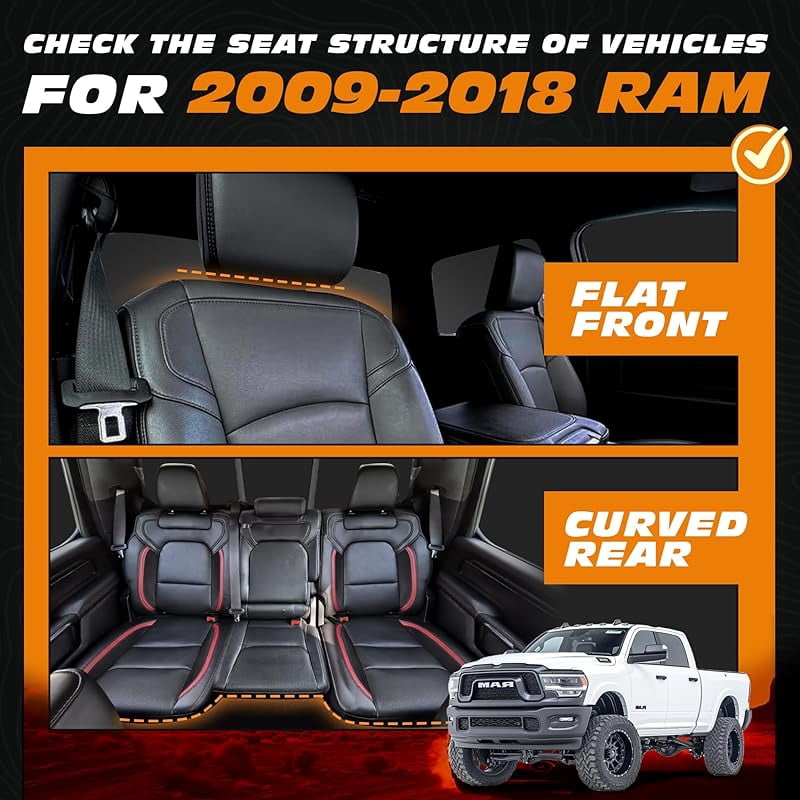 Seat Covers for 2007-2013 & 2019-2025 Chevy Silverado/GMC Sierra 1500 Crew Cab & 2020-2025 Chevrolet/GMC 2500HD/3500HD|Full Set for Truck |Front & Rear, Black