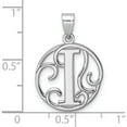 thumbnail image 4 of Sterling Silver Small Rhodium-Plated Fancy Script Letter I Initial Pendant (Width 16.99) (Length 25.65) - Jbsp, 4 of 5