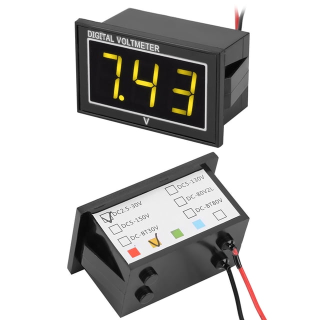 Waterproof LED Display HighVoltmeter For Cars And Bikes - Compact Design