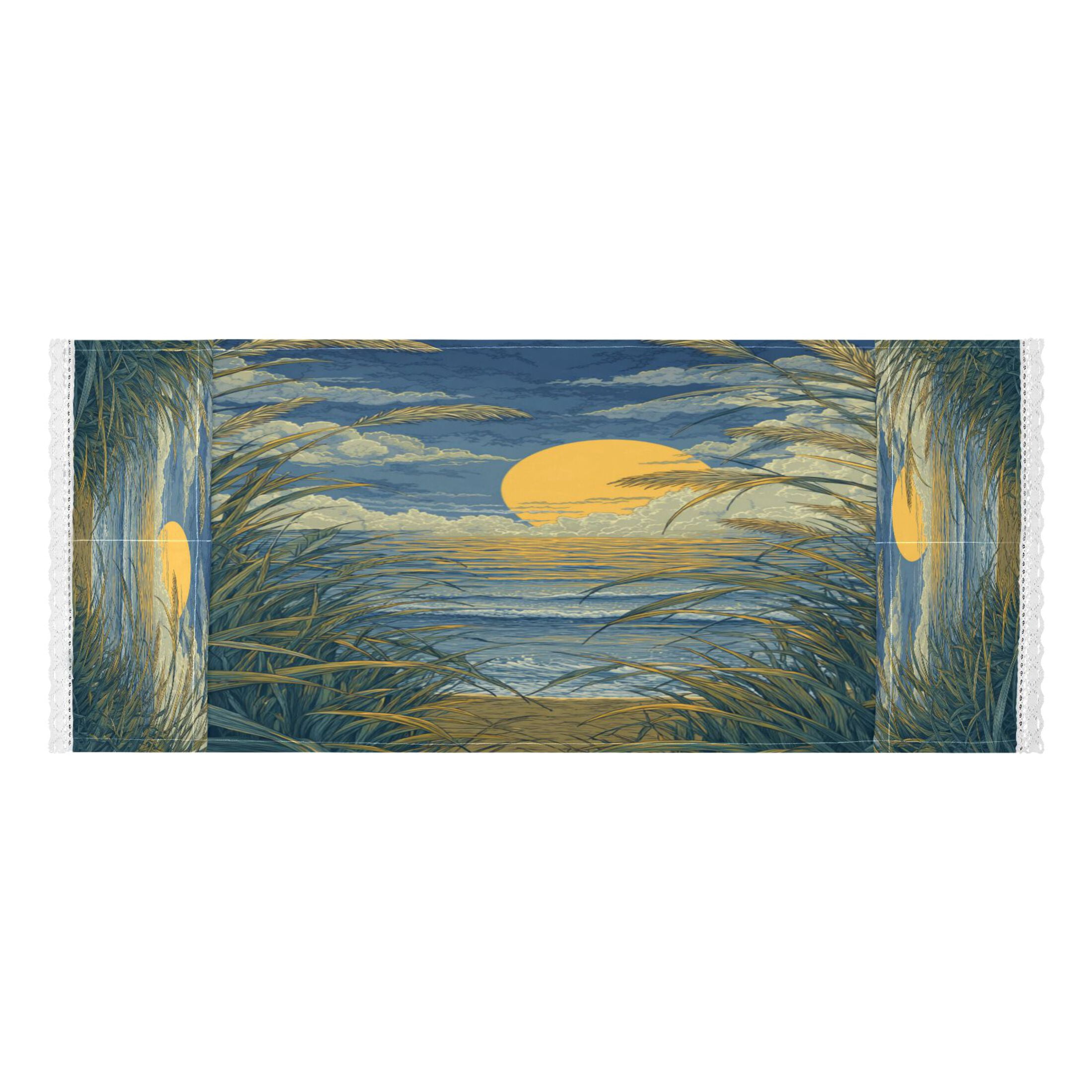 Wobogo Reed Marsh Sunrise Washing Machine Cover Dustproof Washer Dryer Cover Waterproof Laundry Room Decorative Protector