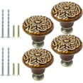 thumbnail image 5 of Brown Ceramic 16pcs Vintage Kitchen Cabinet Knobs Pulls, Retro Drawer Pull Handles for Closet, Cupboard, Furniture Door Knobs, 5 of 14