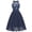 Navy, variant on Women's Midi Party Dress Ladies Vintage Chiffon Lace High Neck Knee Length Sleeveless Illusion Billowy Ruffle Homecoming Pleated Dress Formal Cocktail Prom Evening Gown Navy X-Large