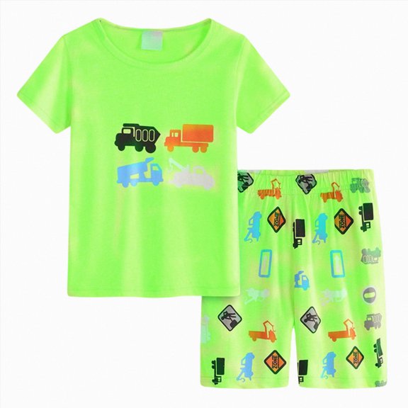 Toddler Boys Clothes Summer 2PCS Outfits Print Short Sleeve Shirt Top Shorts Set 1t 2t 3t 4t 5t 6t 7T Children 3-4 Years