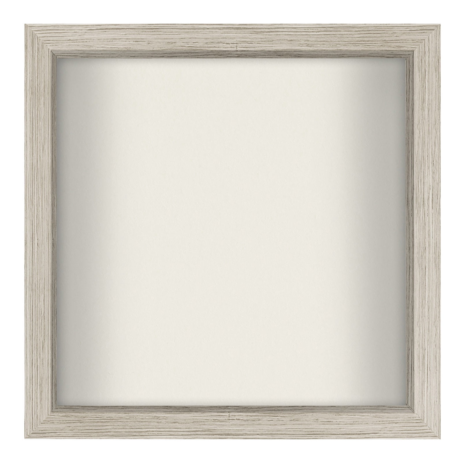 Americanflat 11x11 Shadow Box Frame in Drift wood with Soft Linen Back - Composite Wood with Polished Glass for Wall and Tabletop