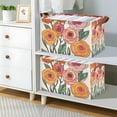 thumbnail image 2 of Yayeee Foldable Storage Basket for Shelves with Handles Set of 2 Waterproof Cloth Bins, Hand Drawn Floral, 2 of 7