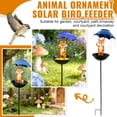 thumbnail image 2 of Solar Bird Feeder with Stand and Garden Stake – Outdoor Metal Bird Feeder with Fox Figure, LED Solar Umbrella Lights, Decorative Yard Lawn Patio Pathway Driveway Garden Decor, Weather Resistant, 2 of 8