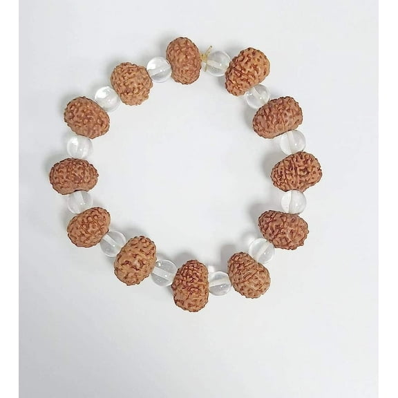 8 mukhi rudraksha Bracelet With Crystal Beads With Crystal Stone Bracelet lab