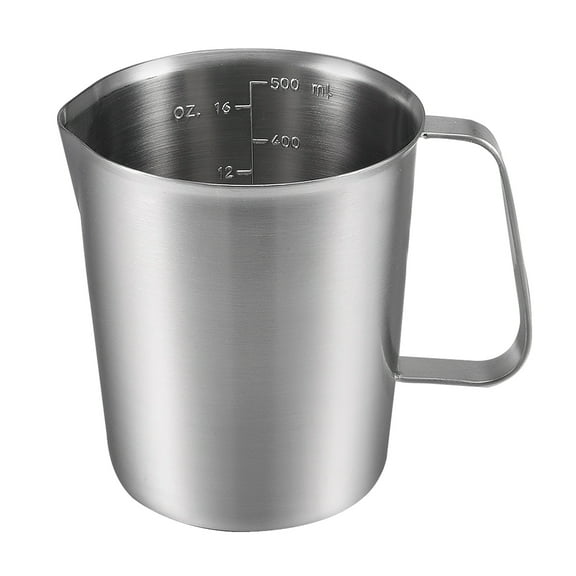Unique Bargains Stainless Steel Measuring Cup with Marking with Handle 16 Ounces 500mL