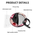 thumbnail image 4 of Peony 2Pcs PU Leather Round Luggage Tags with Privacy Cover and Name ID Tag for Suitcase, Handbags, Backpacks, School Bags, 4 of 6