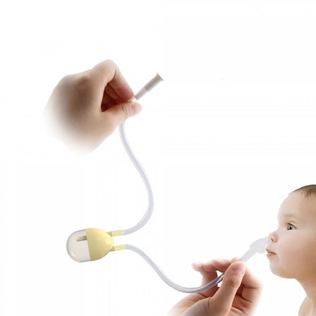 XIRQI Baby Nasal Aspirator and Booger Sucker for Newborns Toddlers BPA Free Bulb Syringe - Safe Nose Cleaner Reusable Nose Sucker