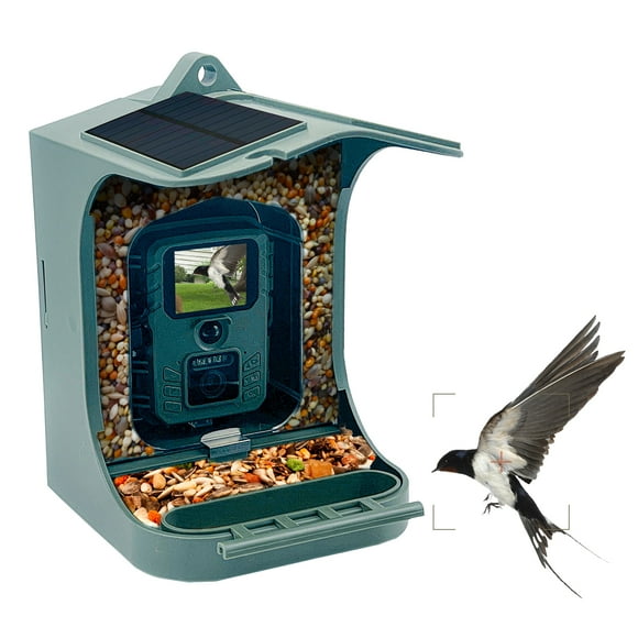 Mangeoire à Oiseaux Intelligente Sans Fil 1080P Alimentée par Énergie Solaire Caméra Étanche pour Observation des Oiseaux