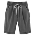 thumbnail image 4 of Shorts for Women Lounge Casual Shorts Elastic Waist Knee Length Shorts Loose Fit Summer Bermuda Shorts with Pockets, 4 of 9