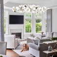 thumbnail image 3 of SJIGUANGZ Modern White Chandelier,Contemporary Large Gold Chandeliers with Ceramic Ginkgo Leaves,Brass Pendant Light Fixtures Ceiling Hanging Lamp for Living Room Kitchen Dining Room Bedroom 10 Light, 3 of 7