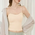 thumbnail image 5 of AherBiu Womens Tank Tops with Built in Bra Cropped Camisole Shirt Spaghetti Strap Stretch Comfy Undershirts, 5 of 7