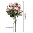 thumbnail image 3 of Oil Painting Small Tea & Rose Simulation Bouquet, 10 Inch Artificial Flower Arrangement – for Home Decor, Photography, Handmade Ornaments – Multicolor, 3 of 8