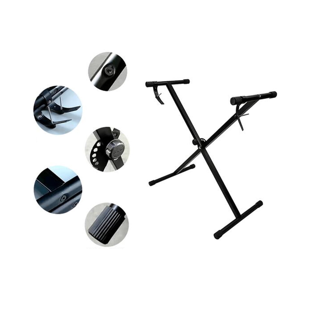 piano stand for keyboard For Universal Folding Piano Keyboard Stand Bracket X-Style Heavy Duty Metal Material with Anti-Slip Rubber Caps for Digital Piano MIDI Keyboard