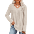 thumbnail image 3 of WIHOLL Long Sleeve Shirts for Women V Neck Tunic Tops Lightweight Womens Sweaters Fall Outfits, 3 of 12