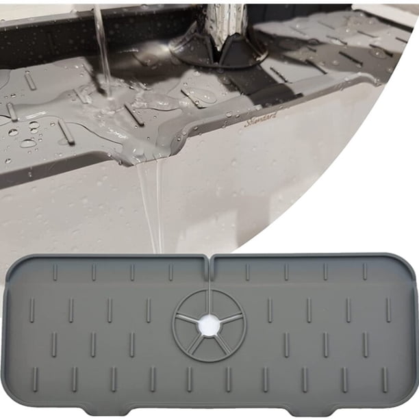 Silicone Kitchen Faucet Absorbent Mat Sink Splash Guard Faucet Splash Catcher Countertop Protector Bathroom Kitchen Gadgets PadGreyUnited Kingdom He Qiyong unisex