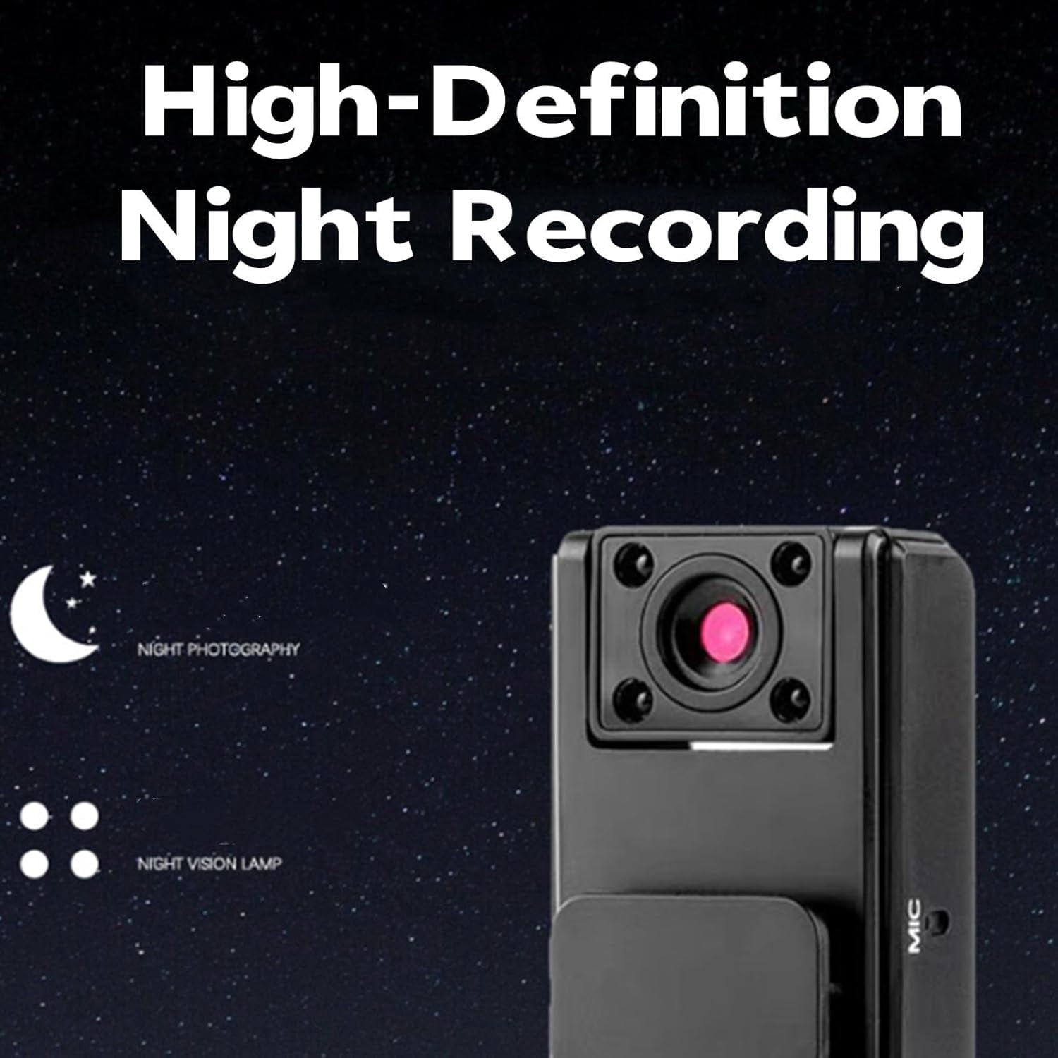 1080P 2-in-1 Sports Video & Audio Recorder, Portable Clip-On Wearable Camera with Night Vision, Mini Body Camera for Outdoor Sports, Cycling