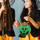 thumbnail image 4 of Tarro De Calabaza Cubo de dulces de Halloween con asa, cubo de plástico verde para decoraciones de fiesta infantil, 1 unidad JASKFLY, 4 of 6