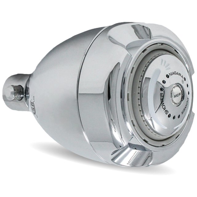 Niagara Conservation N2915C-V Earth Spa 3 Pulverizadores Con 1,5 Gpm De 2,7 Pulgadas. Cabezal De Ducha Fijo Ajustable Para Montaje En Pared Cromado | Rociador De Cabezal De Ducha Con Tecnología De Com