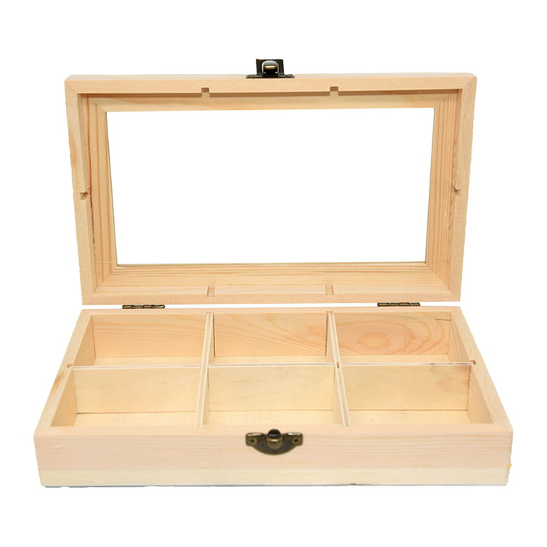 Grandest Birch Wooden Storage Box Natural Unfinished Wood Unpainted Wooden  Jewelry Box DIY Storage Chest Treasure Case for Gift Li 