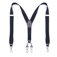 thumbnail image 2 of MOJOGO Mens Y Shape Suspenders Fashion Adjustable Elastic Braces Wedding Dress Suspenders with 4 Loop Black Free Size, 2 of 6