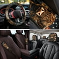 thumbnail image 4 of Uorisanigo Highland Cow 14 Pcs Car Seat Covers Sets with Cars Headrest Cover and Steering Wheel Cover Seat Belt Pads Car Water Cup Coaster Keychain Decorative Personalized Fit Cars SUVs, 4 of 6