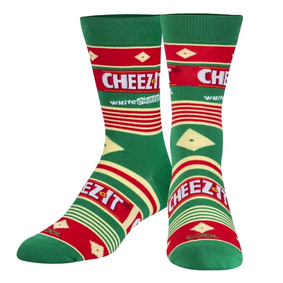 Cool Socks, Cheez It White Cheddar, Mens Womens Crew, Funny Graphic Print, Large