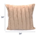 thumbnail image 4 of Cheer Collection Decorative Faux Fur Throw Pillows 26" x 26", Set of 2 - Sand, 4 of 5