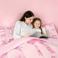thumbnail image 5 of meiyoeat Cute Coquette Bow 7-Piece Twin Bedding For Girls Kids,Pink Ribbon Bowtie Bedding Comforter Set For Bowknot Lovers,Pink Reversible, 5 of 7