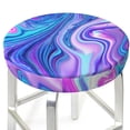 thumbnail image 3 of KLL Swirl Blue And Purple Round Bar Chair Cushion Cover 12 inch ,Bar Stool Protector with Elastic, Soft Washable, 3 of 6