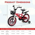 thumbnail image 3 of Gymax 16'' Kid's Bike for 4-7 w/ Height-Adjustable Handlebar & Saddle Handbrake Red, 3 of 10