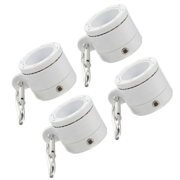4 Pcs Flagpole Bracket Flags Rotating Ring Kit with Clip White Plastic