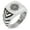Silver, variant on Stainless Steel Nautical Needle Dial Compass Chevron Pattern Biker Style Polished Ring