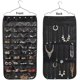 thumbnail image 1 of Organizador de joyas colgante, doble cara, 40 bolsillos y 20 ganchos de cinta mágica, organizador de joyas, soporte para collar, organizador de cadena de joyería para pendientes, collar, pulsera, ani Namotu WMSS-314, 1 of 6